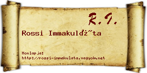 Rossi Immakuláta névjegykártya